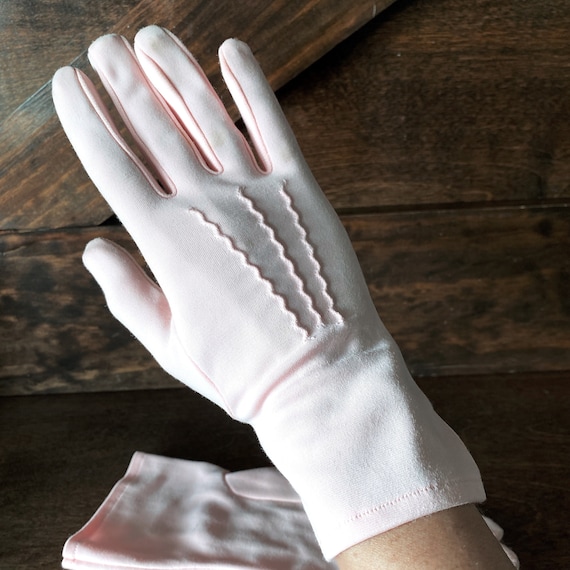 Vintage pink gloves, ladies gloves, vintage acces… - image 1