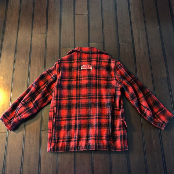 Vintage hunting jacket by Drybak, 1950's red/blac… - image 5
