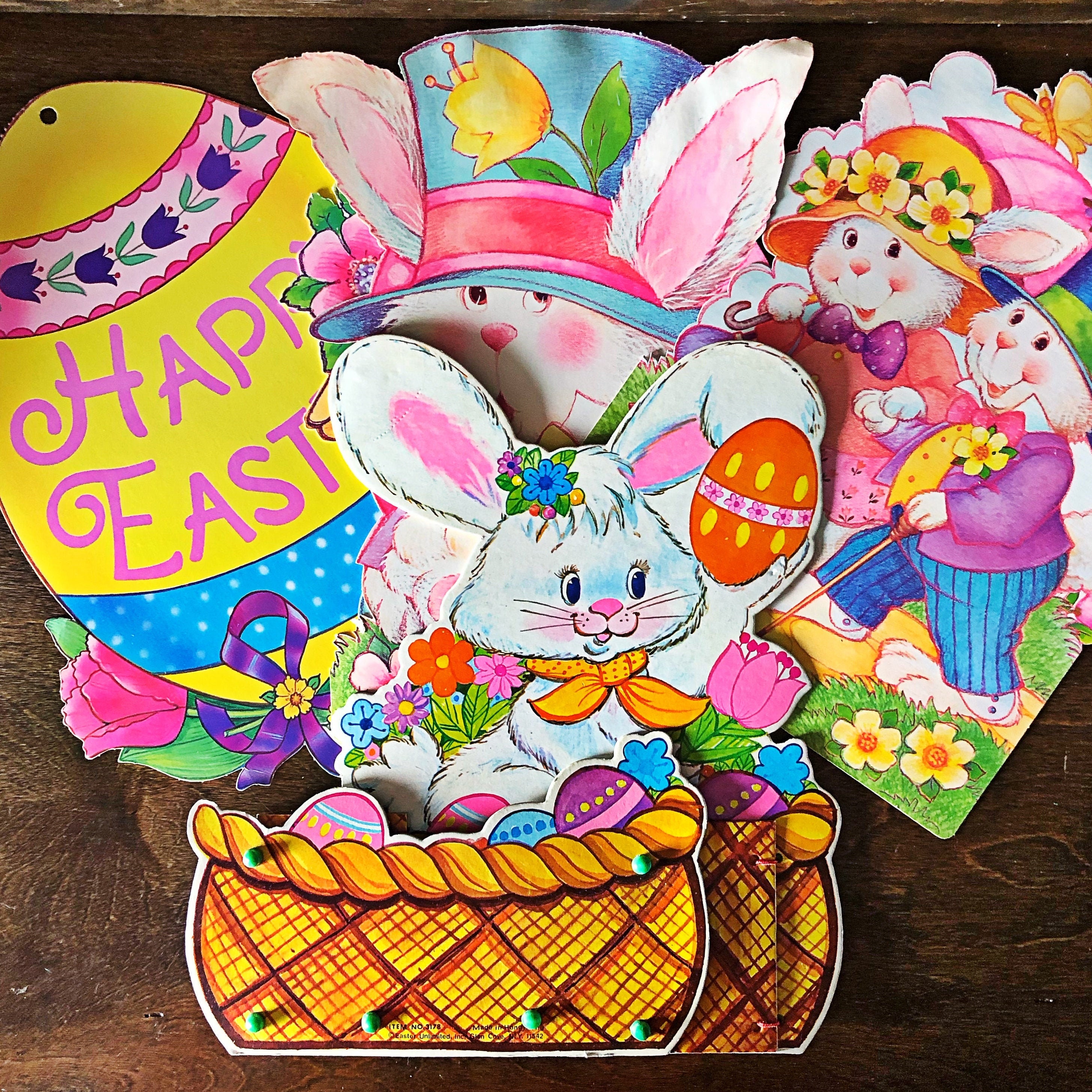 Vintage Die Cut Easter Decorations Vintage Easter Card Etsy