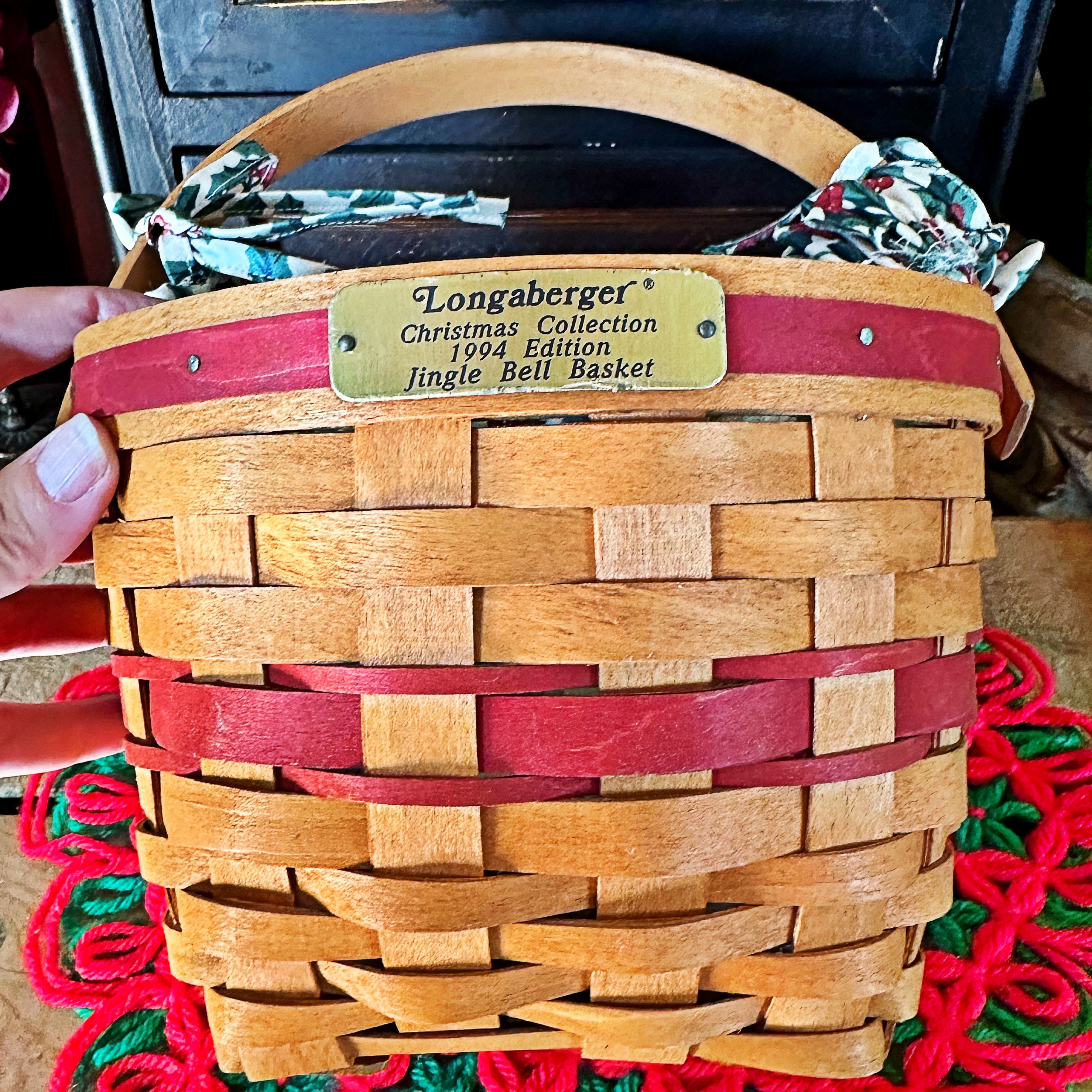 Vintage Longaberger Jingle Bell Basket: 1994 Christmas Collection