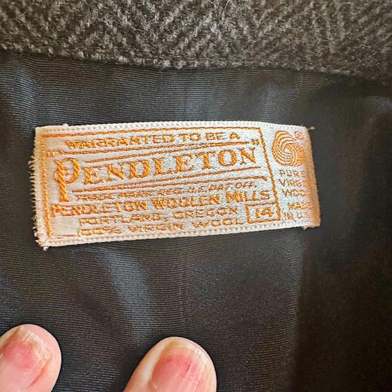 Vintage Pendleton Wool Suit, Gray Herringbone Jac… - image 5