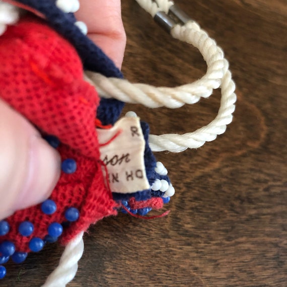 Vintage Beaded Wristlet Purse: 1970s Boho Reversi… - image 5