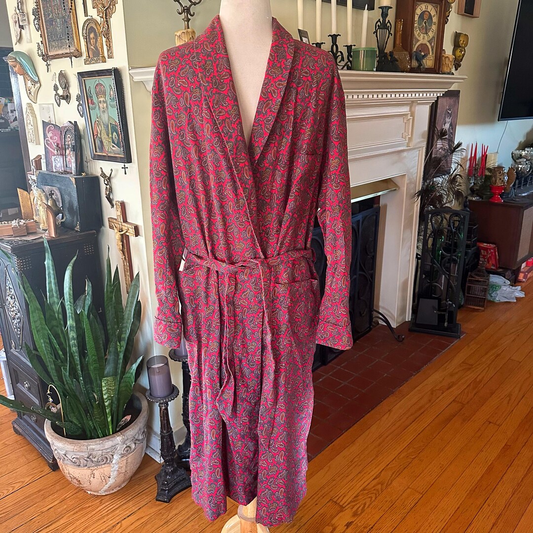 Scottish Robe Vintage 1970's Vyella Men's Robe, Scottish-woven Wool Cotton Blend ...
