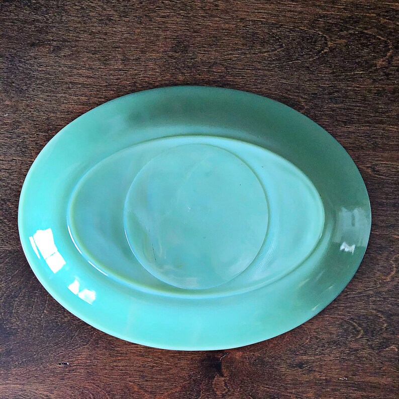 Vintage Fire King Jadeite oval serving platter 1940's Etsy