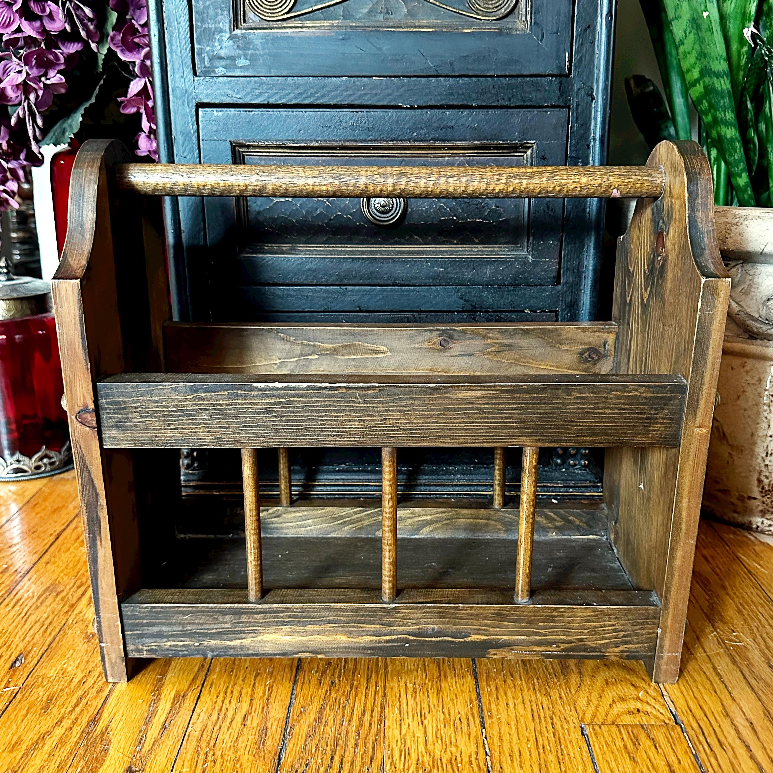 Vintage Wood Magazine Rack: Mid-century Home Decor - Etsy