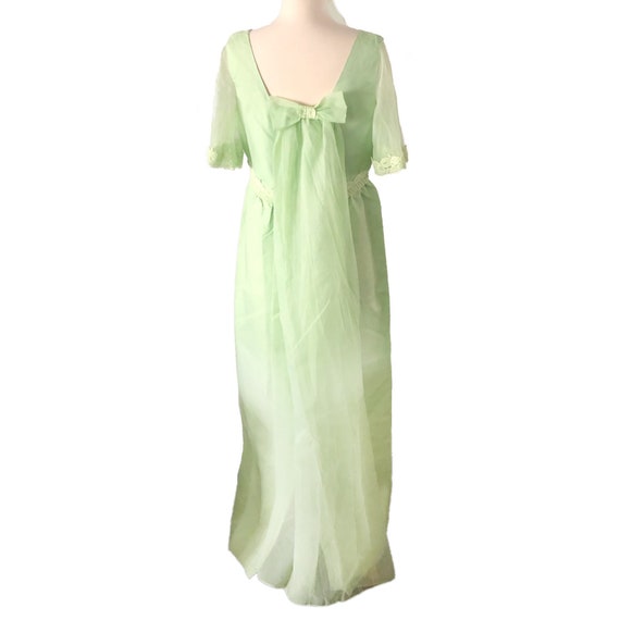 Vintage 1960's mint green bridesmaid dress, with … - image 5
