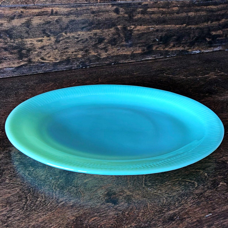 Vintage Fire King Jadeite oval serving platter 1940's Etsy