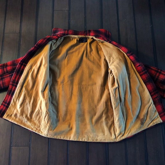 Vintage hunting jacket by Drybak, 1950's red/blac… - image 8