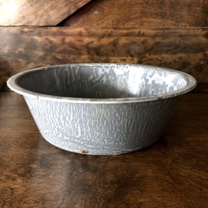 Smalti vintage, ciotola smaltata in granito, smalti grigi, arredamento rustico, cucina contadina