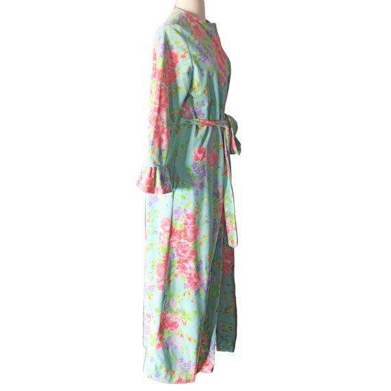 Vintage robe by Van Raalte, floral, velour 1960's… - image 6