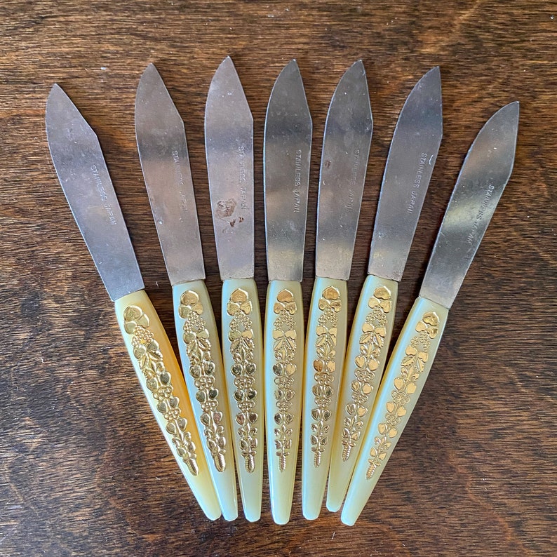 Vintage appetizer knives cocktail knife set mid century Etsy
