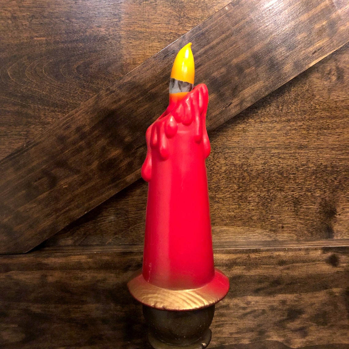Vintage blow mold candle light vintage Christmas decor Etsy