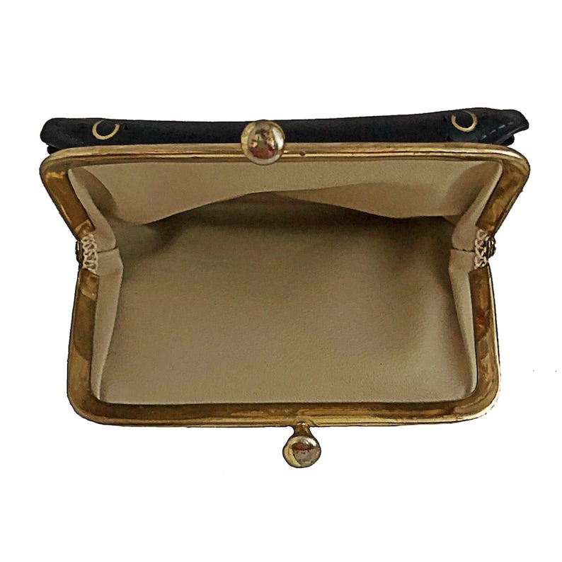 Vintage Leather Wallet Navy Blue With Gold and White Etsy