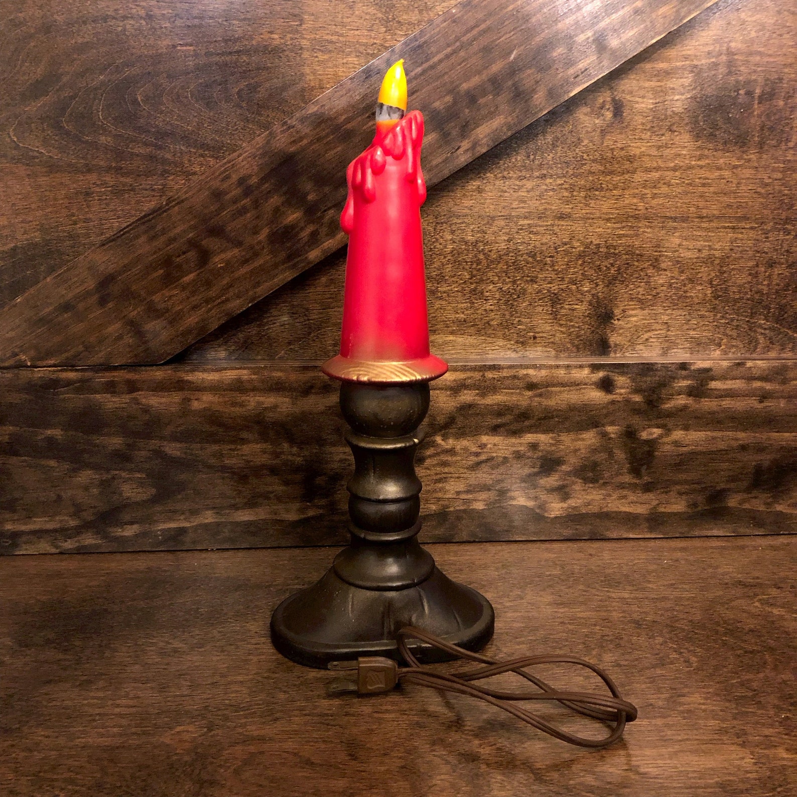Vintage blow mold candle light vintage Christmas decor Etsy