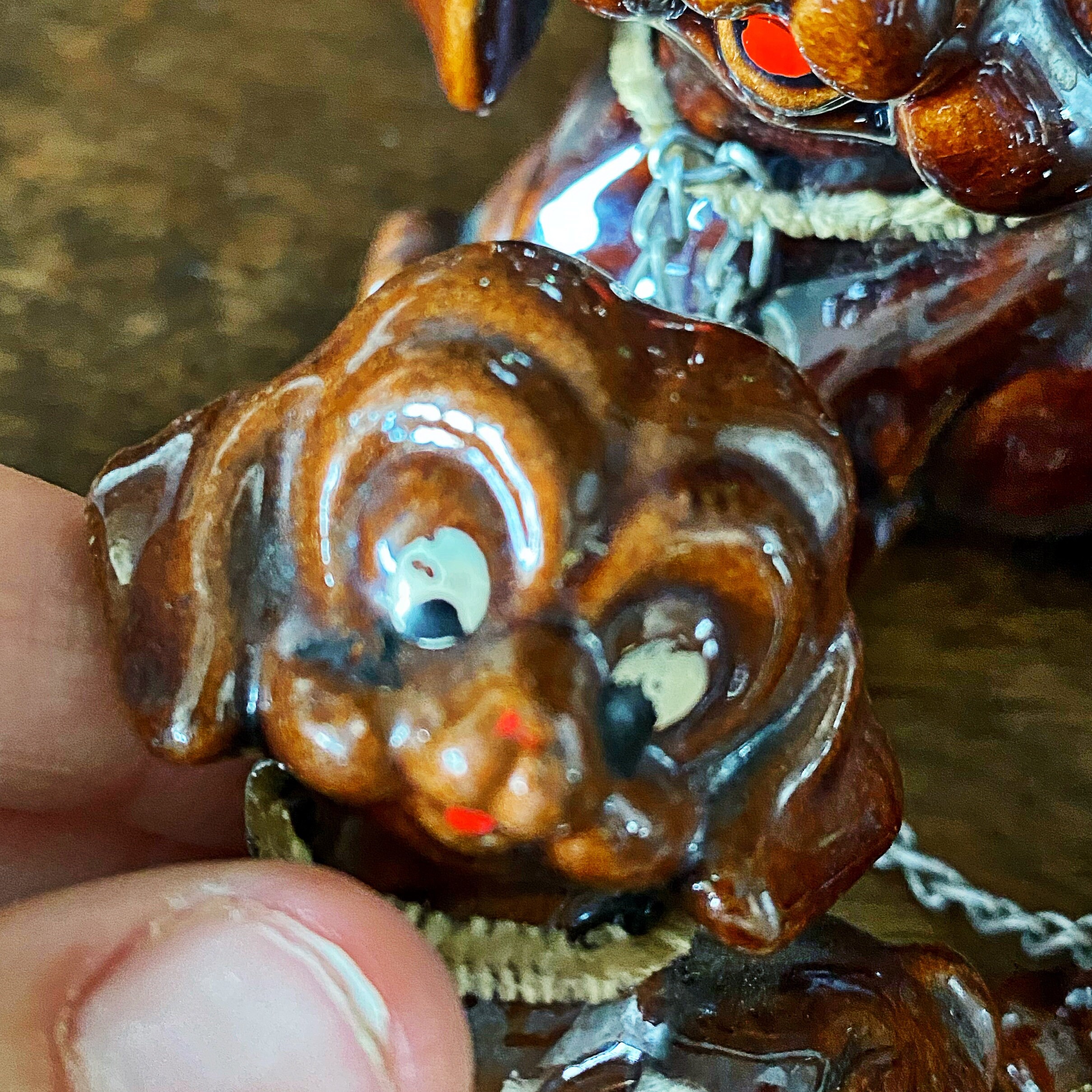 Vintage Ceramic Dog Figurines: 1950s Kitsch Chain Family, Made in