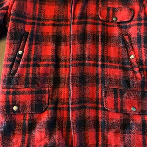 Vintage Hunting Jacket by Drybak, 1950's Red/black Plaid, Wool Hunting ...