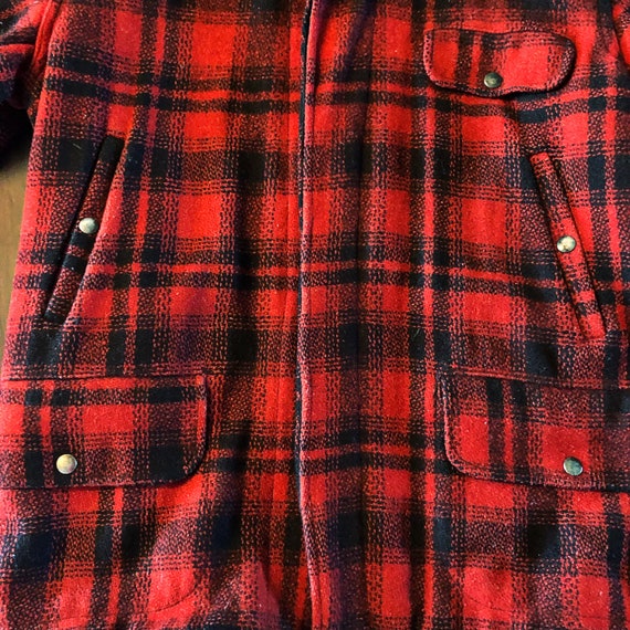 Vintage hunting jacket by Drybak, 1950's red/blac… - image 3