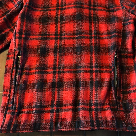 Vintage hunting jacket by Drybak, 1950's red/blac… - image 6