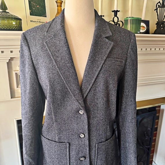 Vintage Pendleton Wool Suit, Gray Herringbone Jac… - image 2