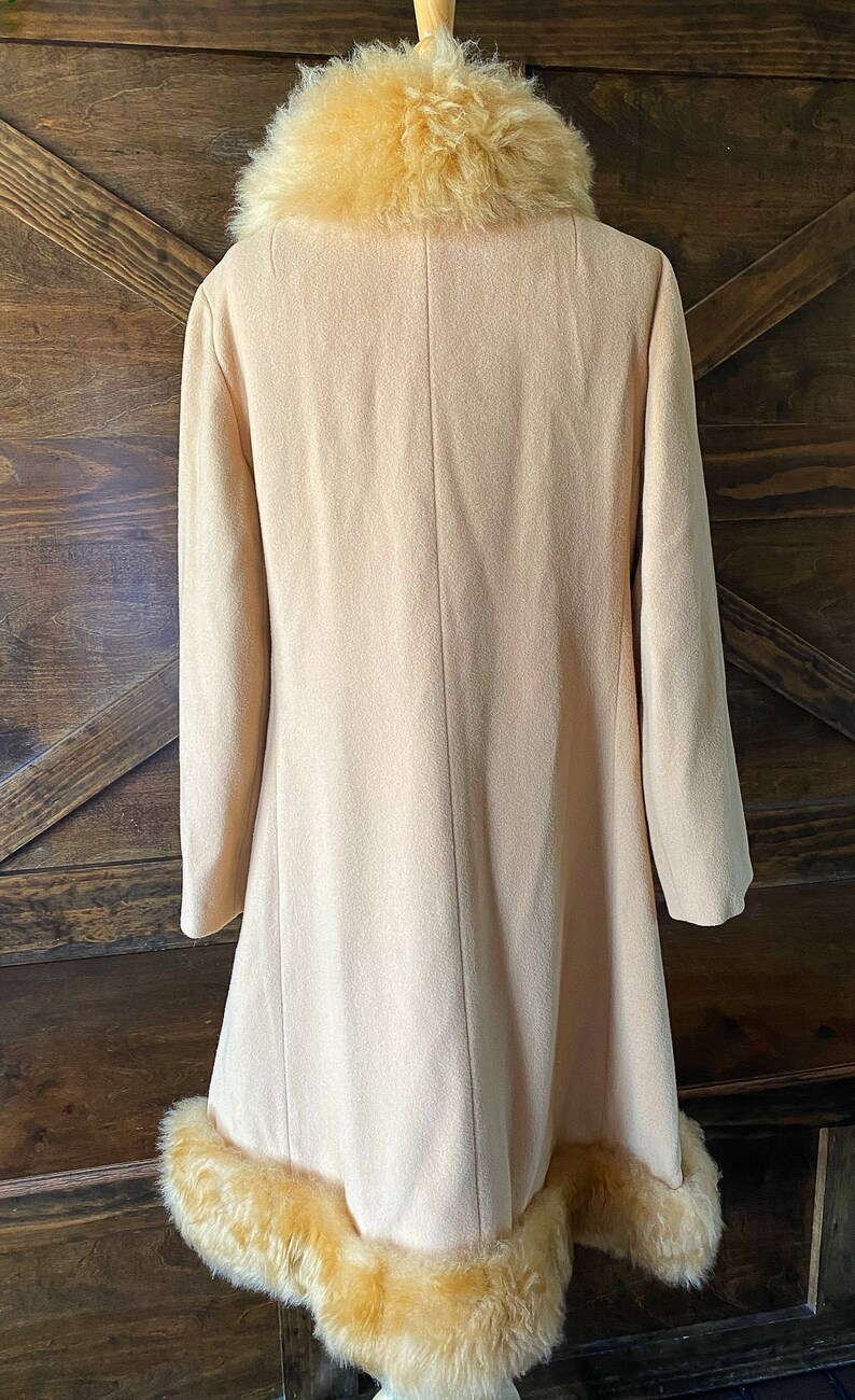 Vintage winter coat vintage boho outerwear fur trim princess coat