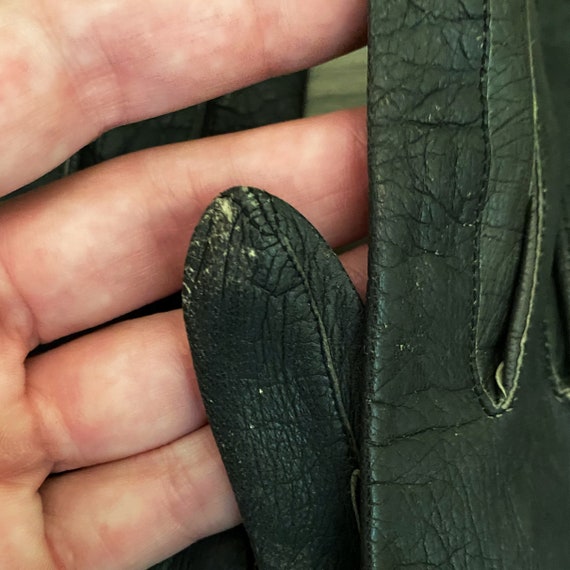 Vintage leather gloves, black driving gloves, sof… - image 5