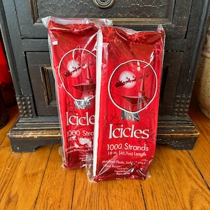 Vintage Christmas Tree Tinsel Icicles: 2 Boxes, 2000 Strands Total