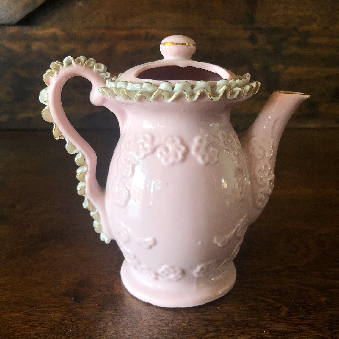 Vintage bone china lace vase by Royal Japan pink mini tea Etsy