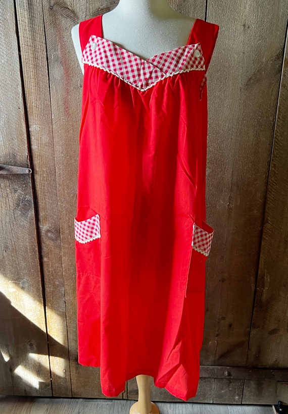 Vintage housedress, summer dress, gingham detail,… - image 2