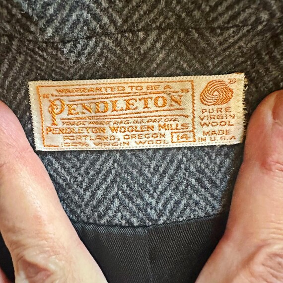 Vintage Pendleton Wool Suit, Gray Herringbone Jac… - image 9