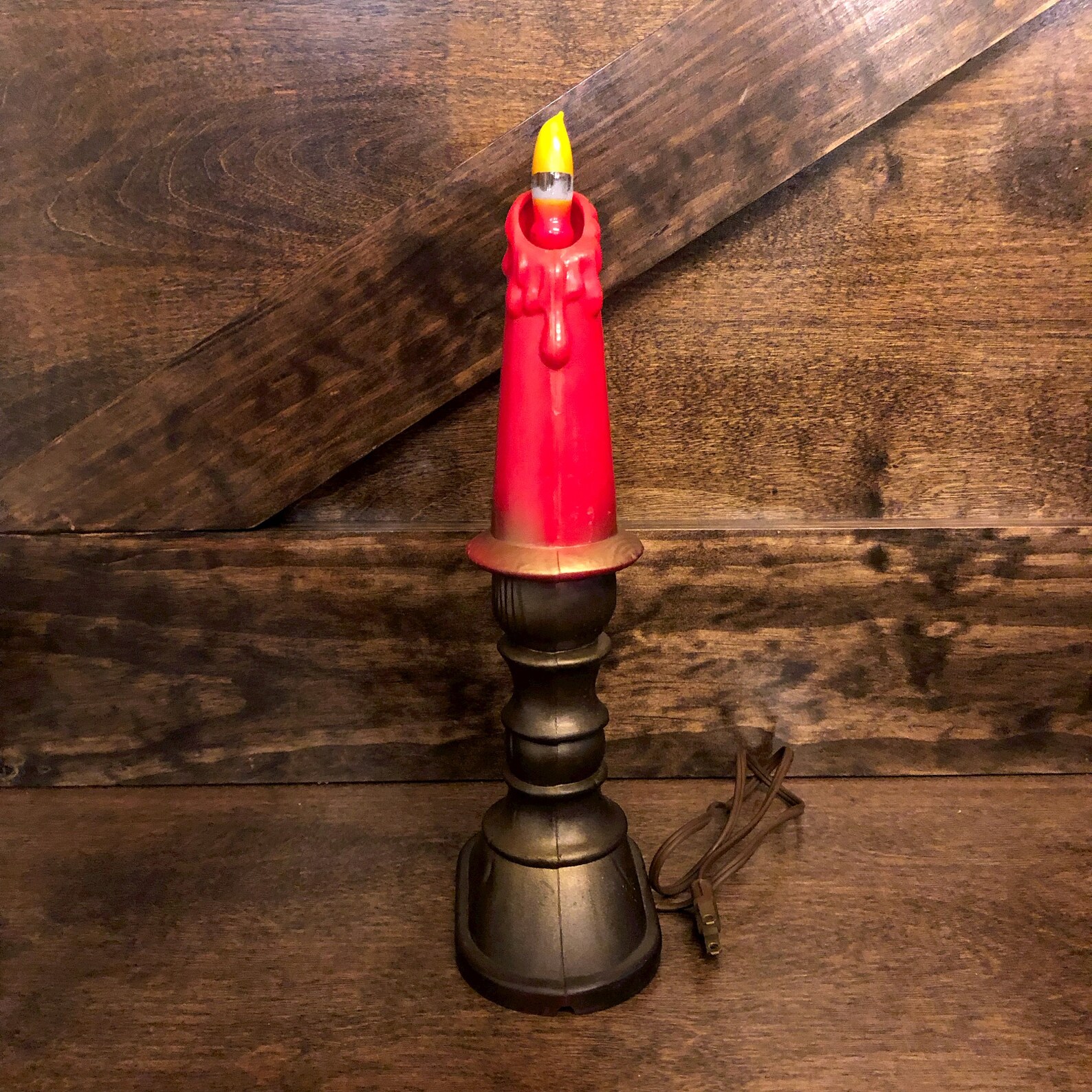 Vintage blow mold candle light vintage Christmas decor Etsy