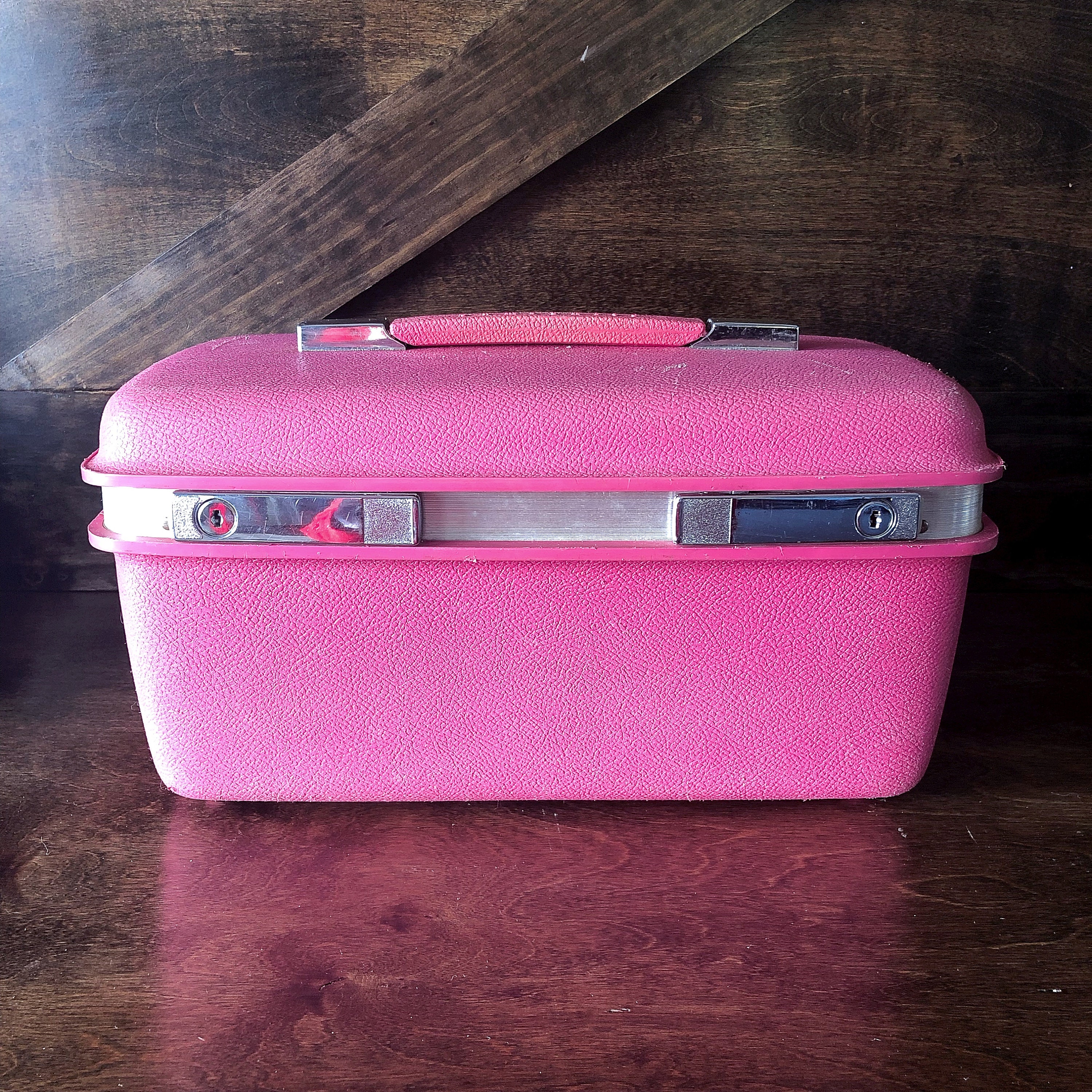 Samsonite トレインケース コスメボックス 1980年代 ピンク Vintage Pink Toiletry Train Case by Samsonite, Pink Luggage