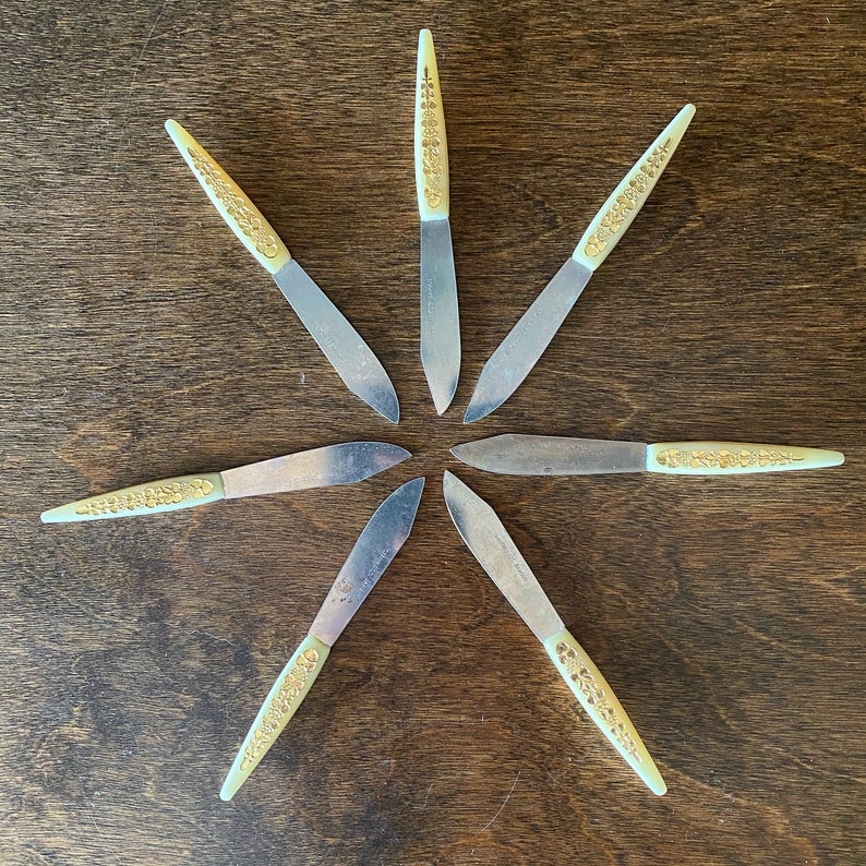 Vintage appetizer knives cocktail knife set mid century Etsy