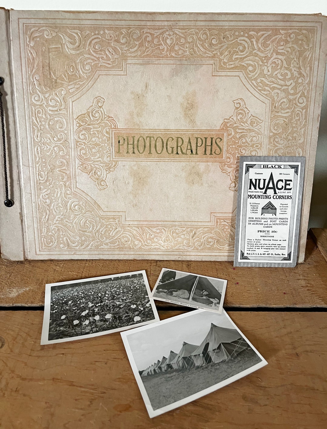 Vintage Embossed Photo Album With Mounting Corners & Photos - Etsy