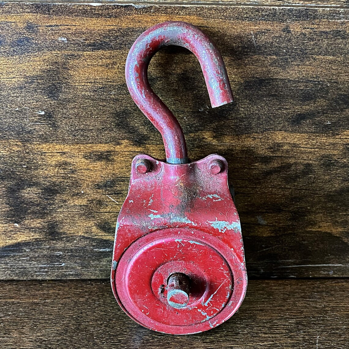 Vintage Pulley Red Metal Double Pulley Vintage Industrial Etsy