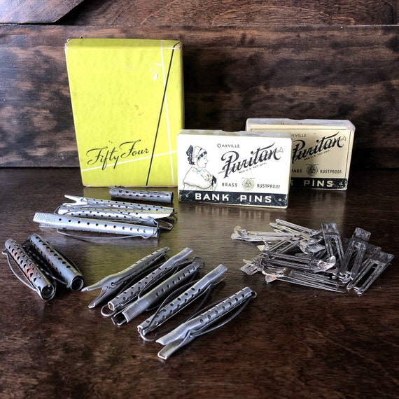 Vintage Lot Of Metal Hair Clips And Rollers Boxes Vintage Etsy
