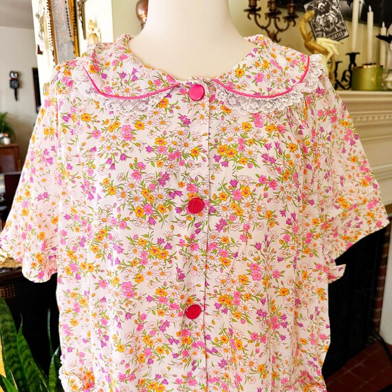 Vintage housedress, floral loungewear, vintage ni… - image 2
