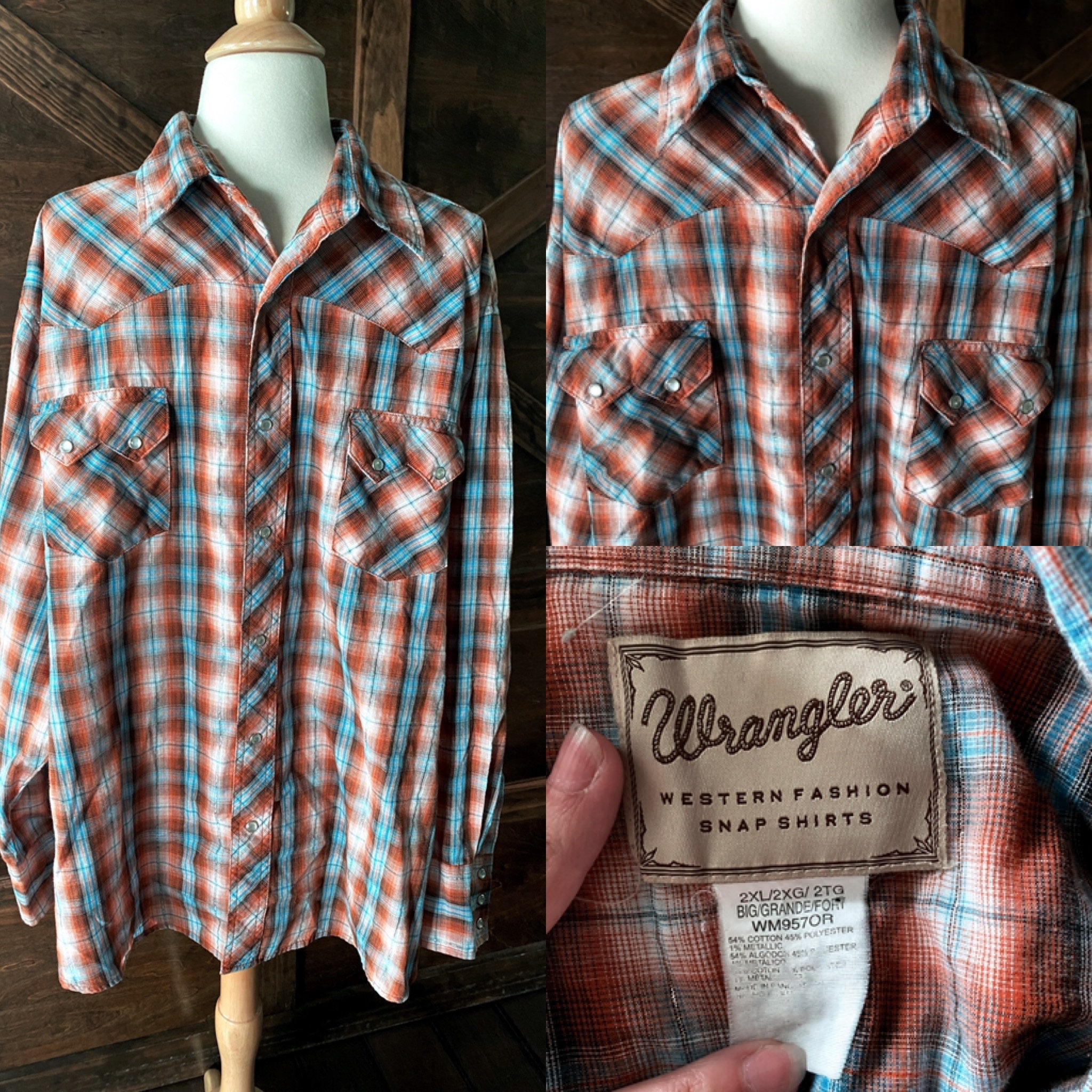Western Shirt by Wrangler Pearl Snap 