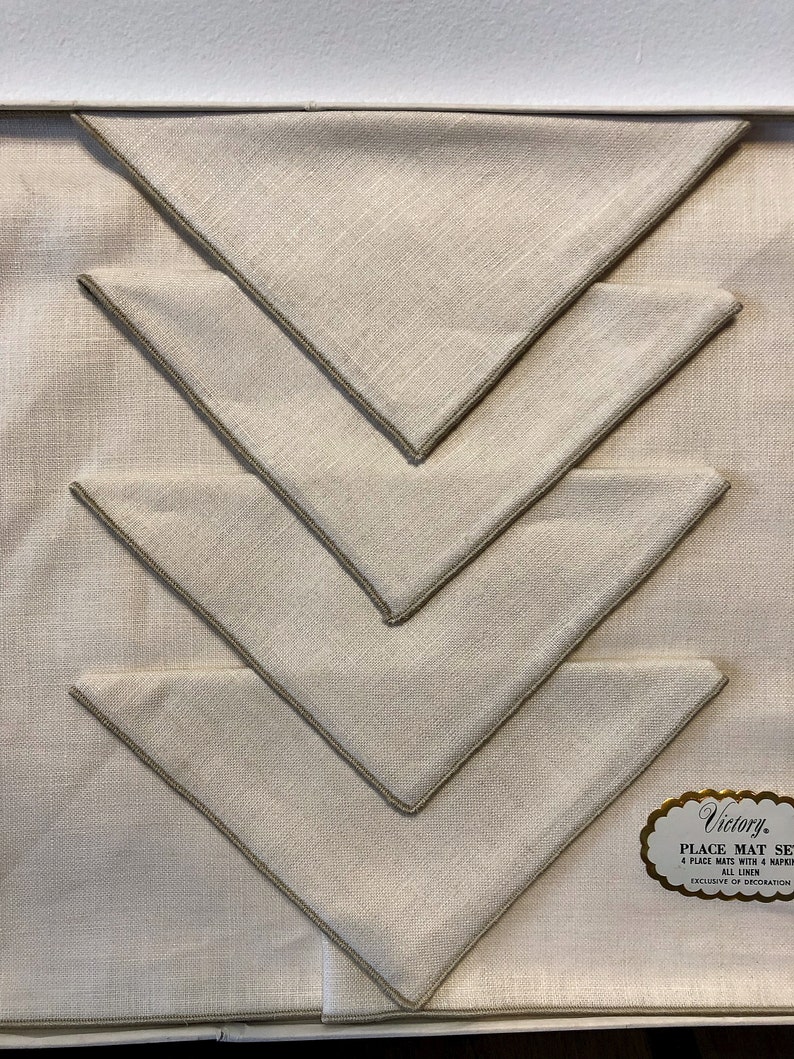 Vintage Linen Placemats and Napkins New in Box Vintage Etsy