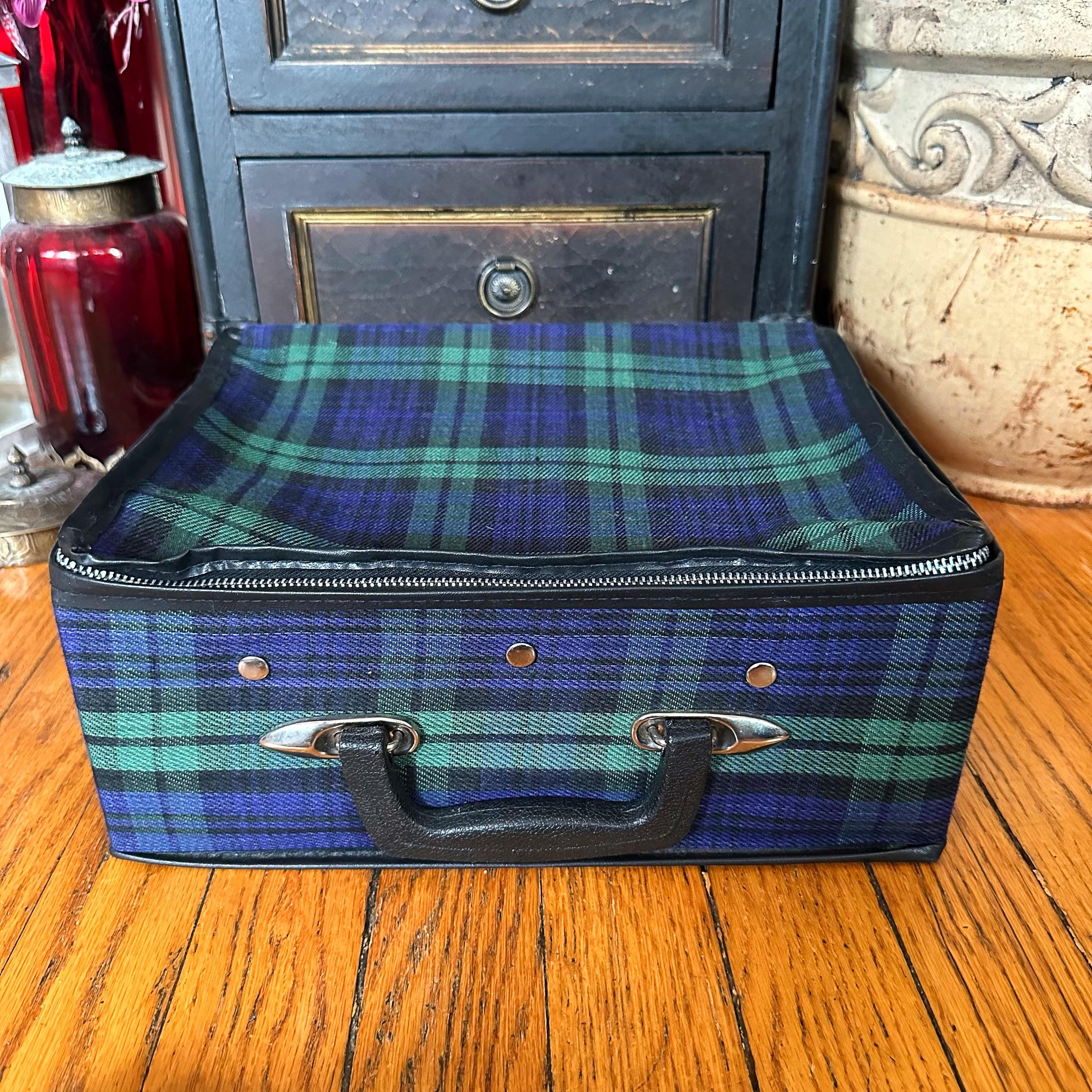 Blue Plaid Suitcase - Etsy display picture 1