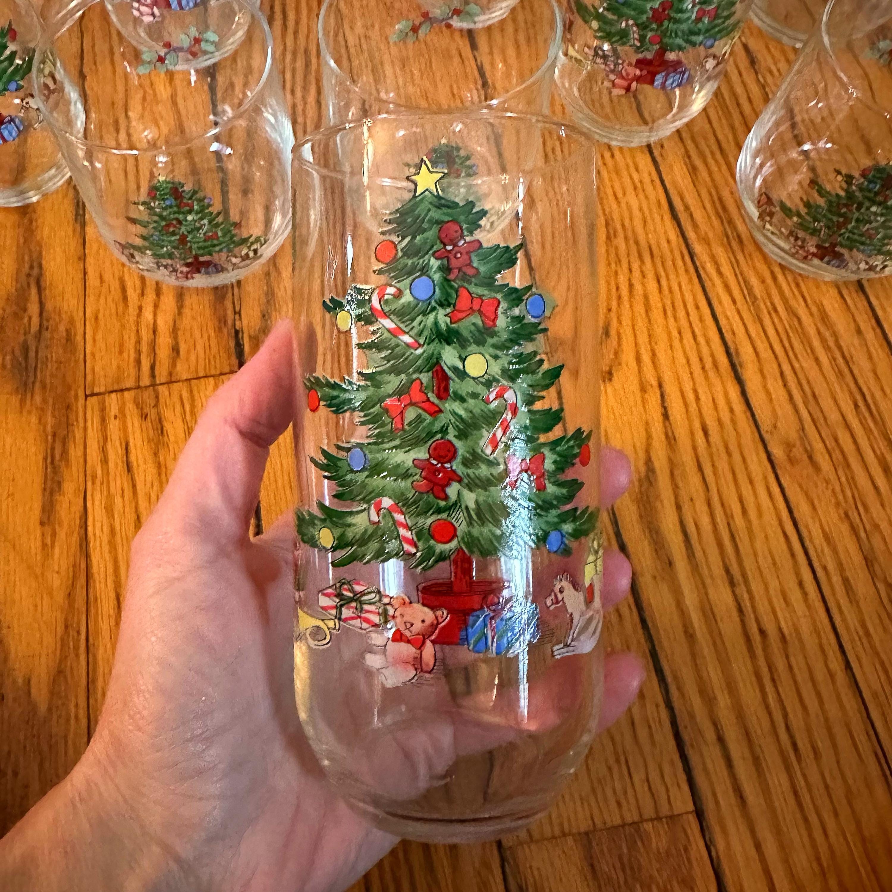 ヴィンテージ ルミナルク クリスマスツリー ガラスセット、ノエル
