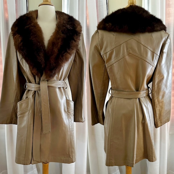 1970s Vintage Buttery Soft Brown Leather Sheep Mates Shearling 