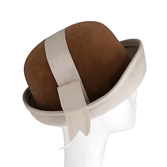 1960s Vintage Mod Cream:Beige Vinyl Brim Hat Unbranded | Accessories | 96s Vintage Mod Creambeige Vinyl  main image 2