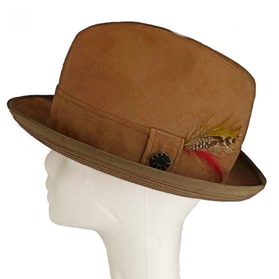 Vintage men's fedora, light brown, antelope trilb… - image 1