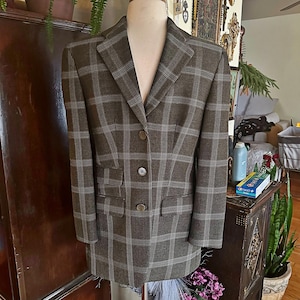 Vintage Giorgio Armani Classico Wool Plaid Blazer - Made in Italy