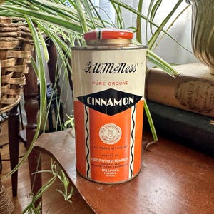 Vintage Mcness Cinnamon Tin - 1940s Kitchen Decor - Etsy