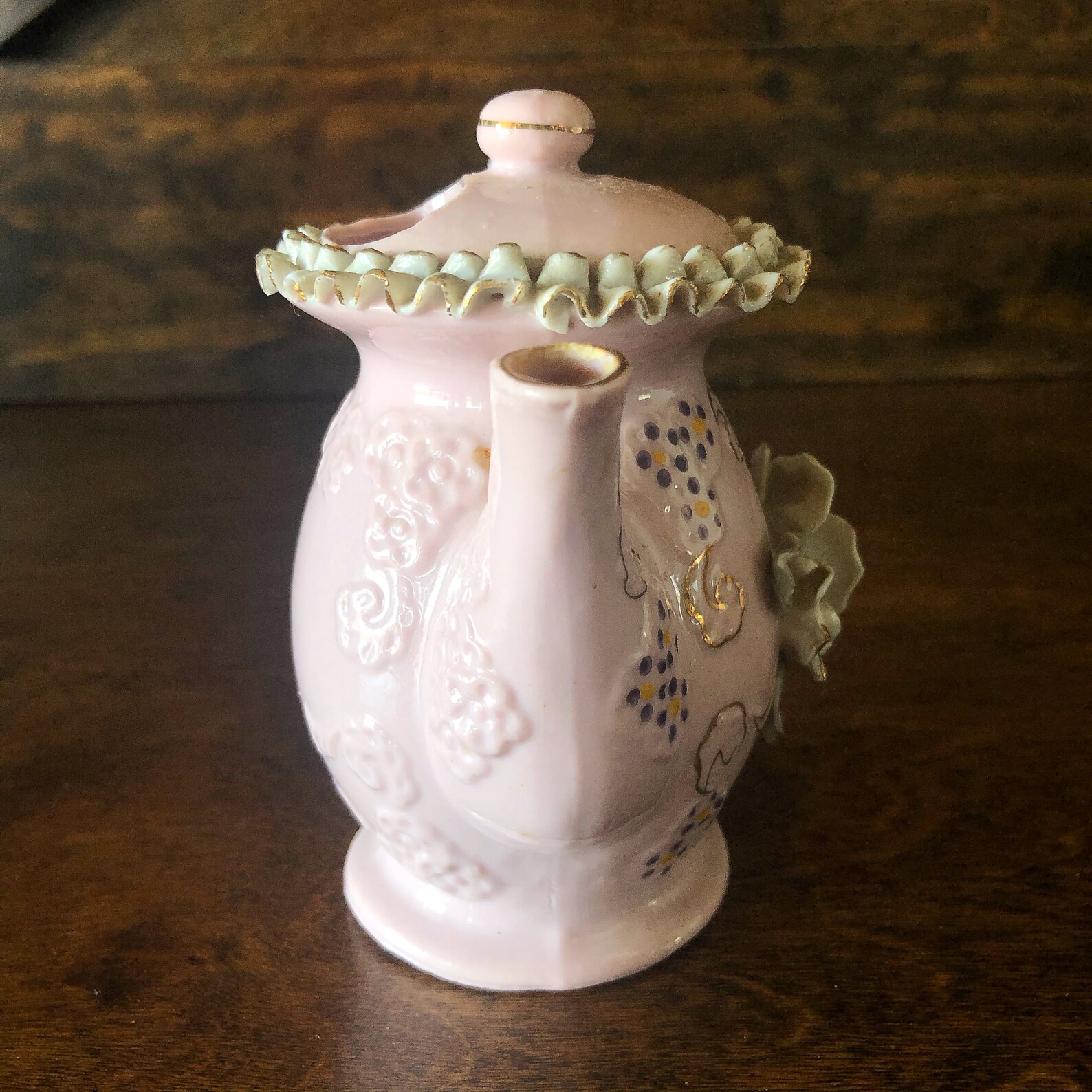 Vintage bone china lace vase by Royal Japan pink mini tea Etsy