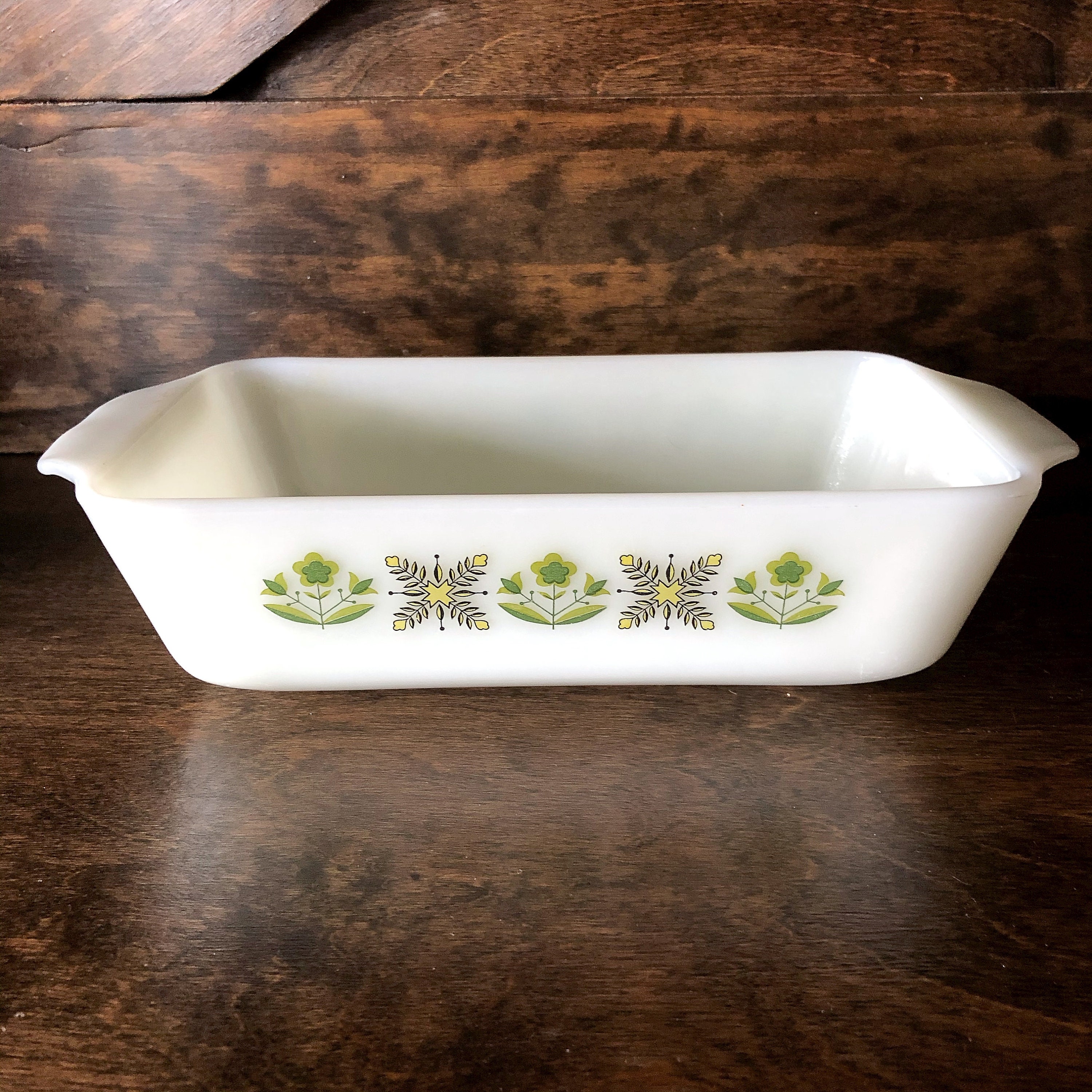 Vintage Fire King Loaf Pan: Meadow Green Anchor Hocking Bakeware
