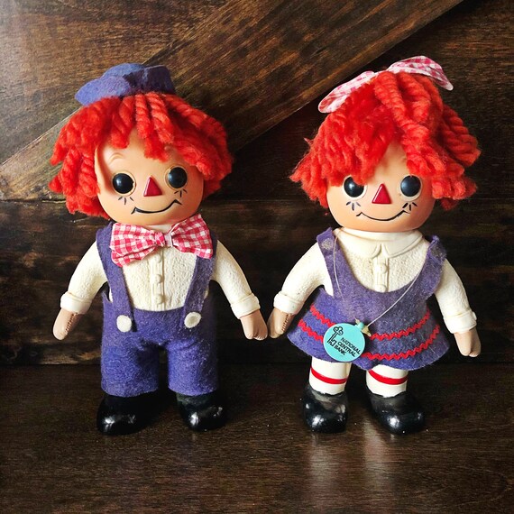 1970's raggedy ann andy dolls
