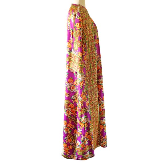 Vintage floral maxi dress, 1960's psychedelic, bu… - image 9