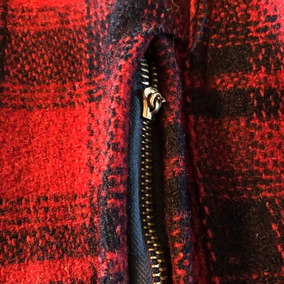 Vintage hunting jacket by Drybak, 1950's red/blac… - image 7